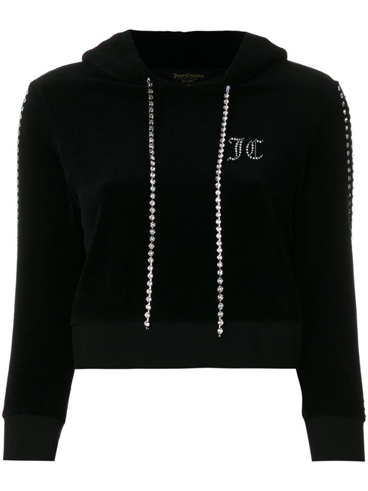 Juicy Couture Customisable Velour Hoodie - Black