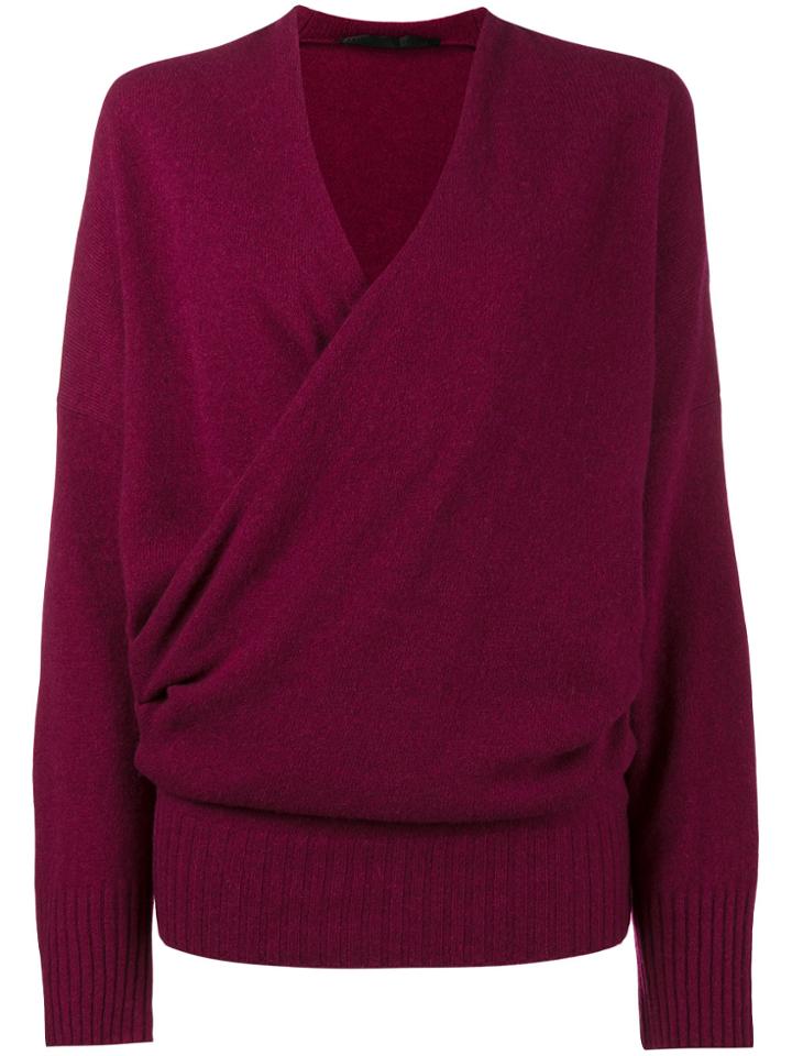 Haider Ackermann Wrap Around Cashmere Sweater - Pink & Purple