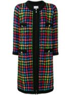 Edward Achour Paris Houndstooth Single-breasted Coat - Black