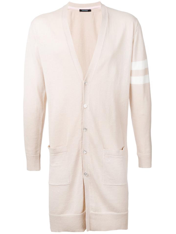 Guild Prime - Long Cardigan - Men - Cotton/linen/flax - 3, Nude/neutrals, Cotton/linen/flax