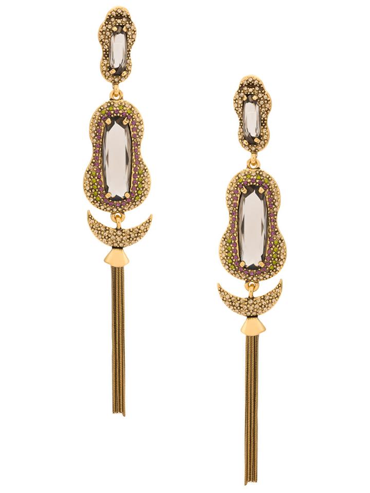 Camila Klein Long Embellished Earrings - Metallic