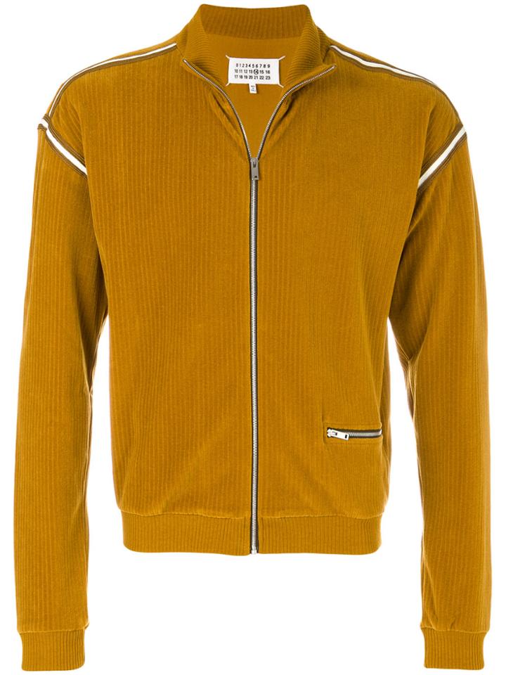 Maison Margiela Ribbed Zip Up Jacket - Yellow & Orange