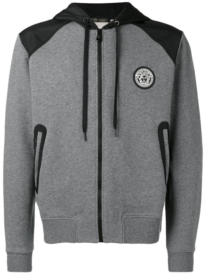 Versace Logo Hooded Sweatshirt - Grey