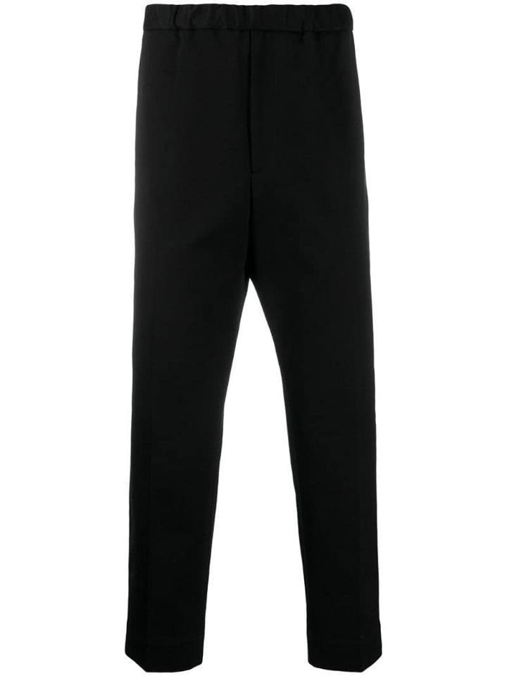 Jil Sander Elasticated Waistband Cropped Trousers - Blue