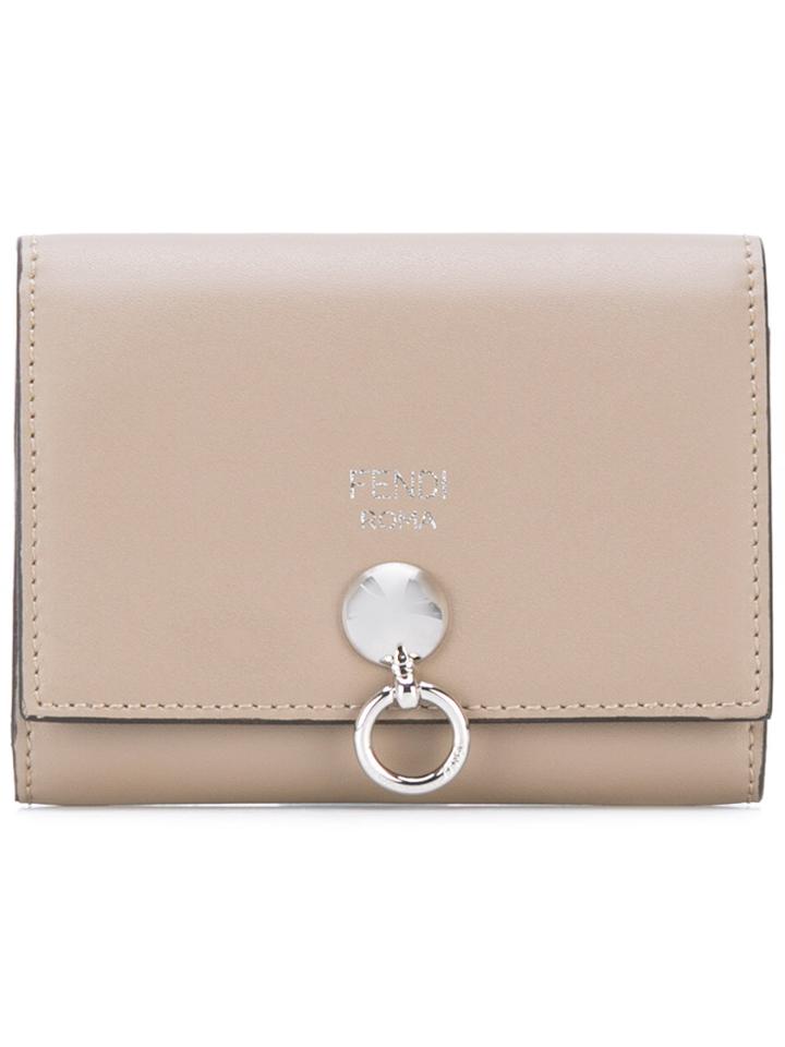 Fendi Gusseted Cardholder - Nude & Neutrals
