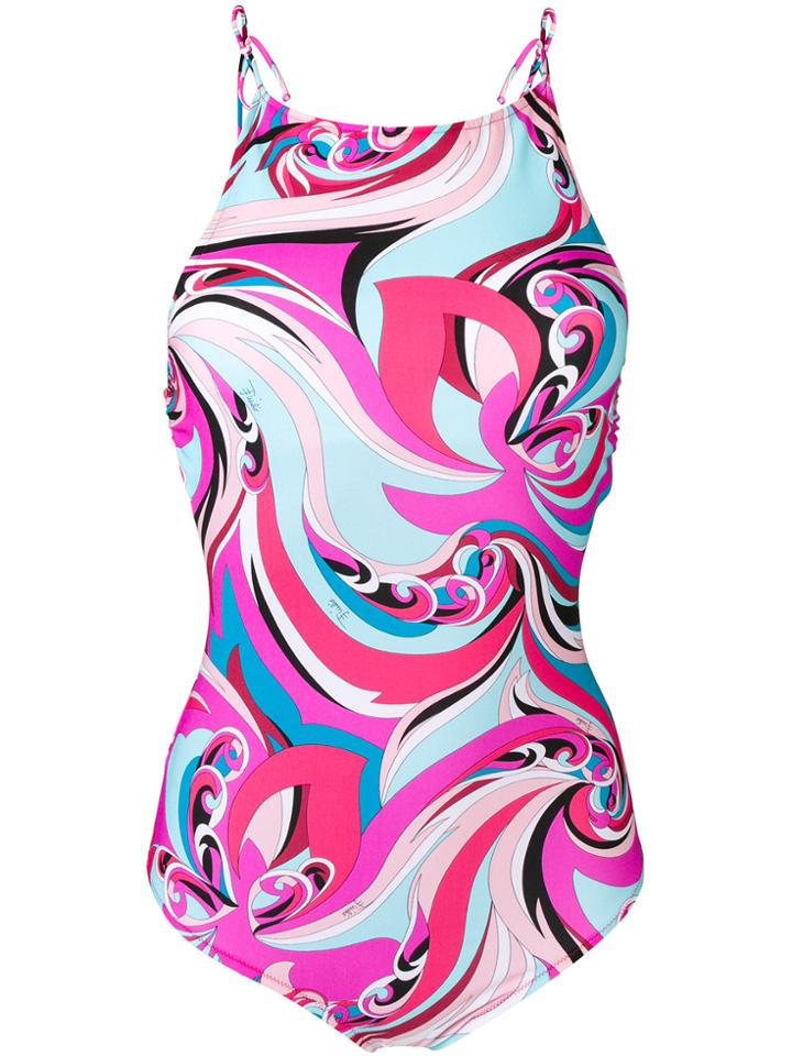 Emilio Pucci Printed Triangle Bikini - Pink & Purple