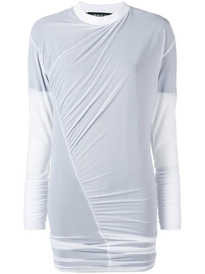 Y / Project Sheer Ruched Top - White