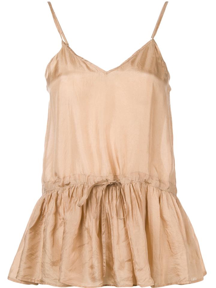 Mes Demoiselles Ruffled Hem Top - Nude & Neutrals