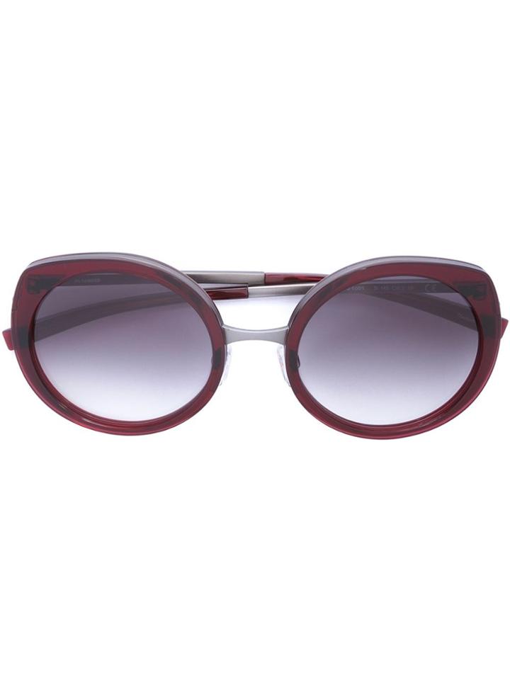 Jil Sander Oval Sunglasses - Red