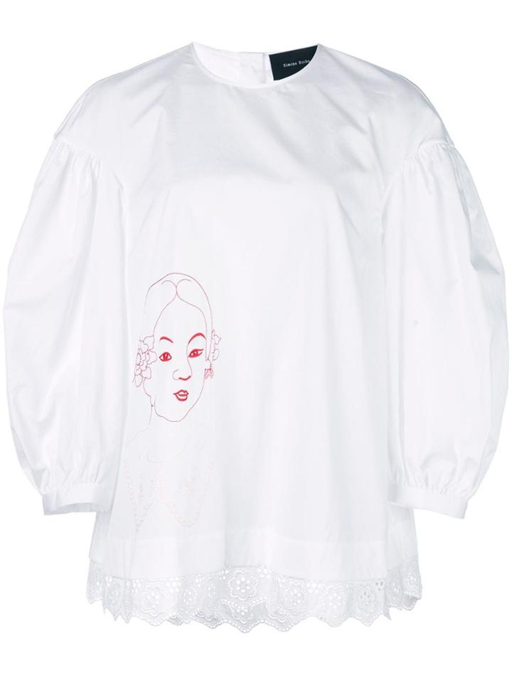 Simone Rocha Puff Sleeve Blouse - White