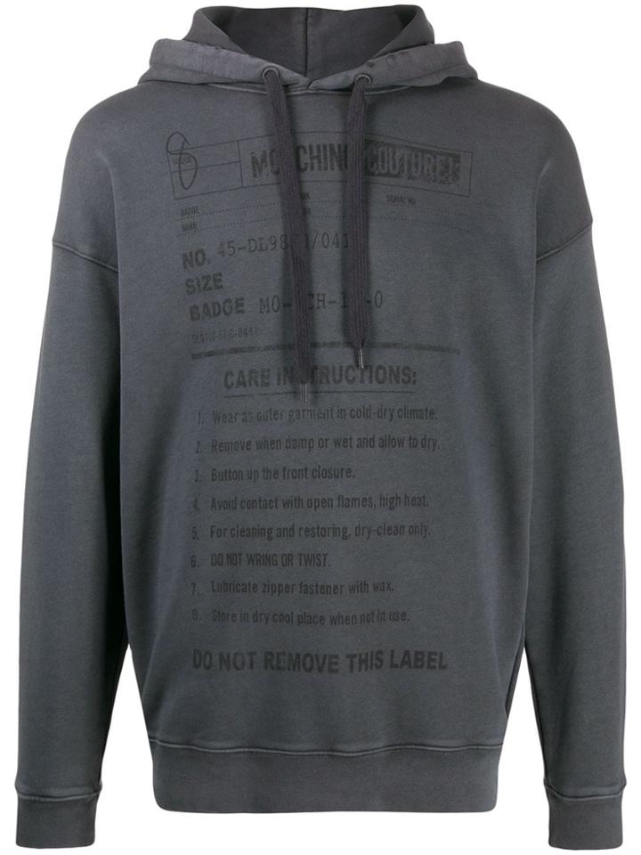 Moschino Care Instruction Hoodie - Grey