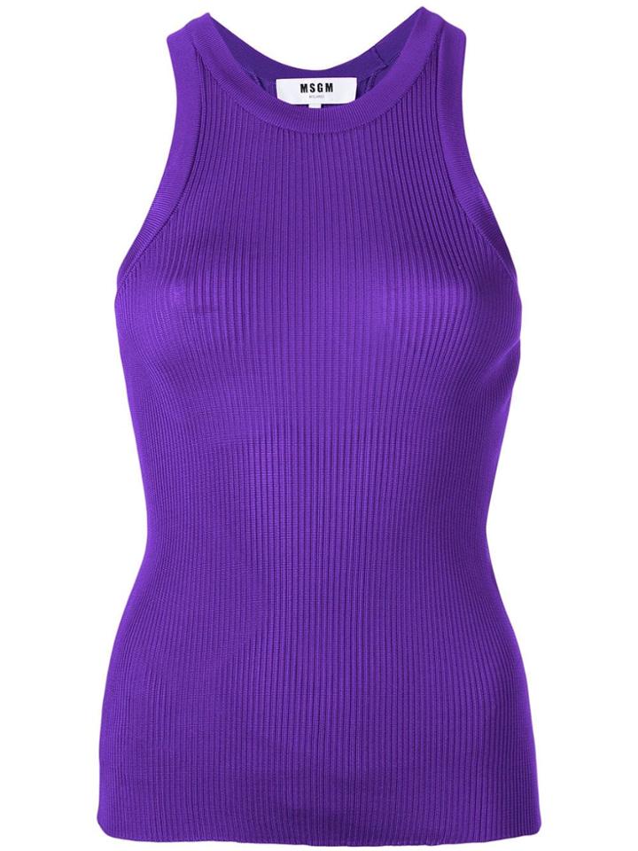 Msgm Knit Tank Top - Purple