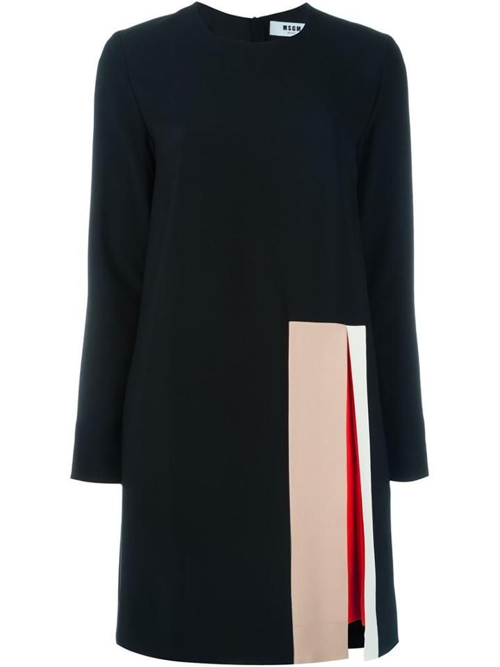 Msgm Colour Block Front Slit Dress