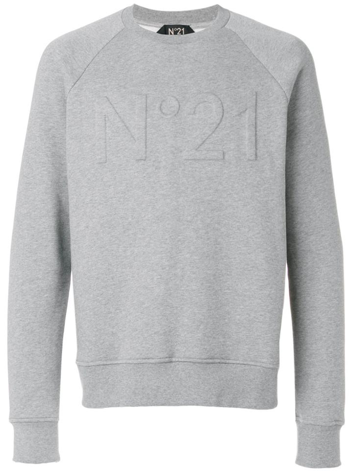 No21 Logo Embroidered Sweatshirt - Grey