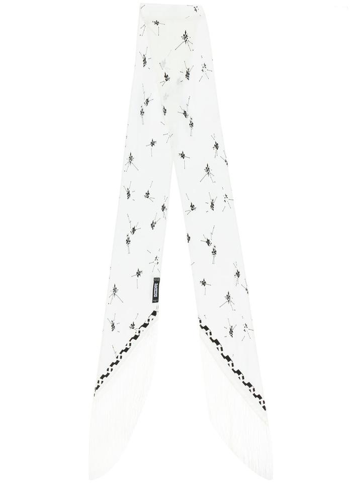 Rockins - Fleur De Pop Scarf - Women - Silk - One Size, White, Silk