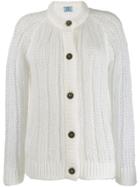 Prada Ribbed Button-up Cardigan - White