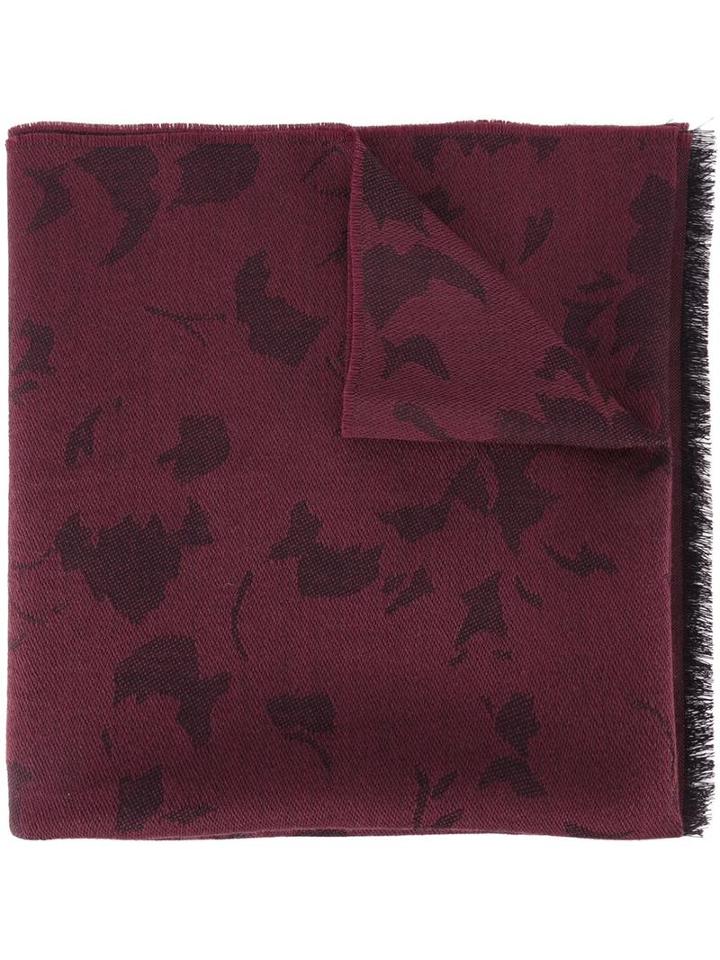 Lanvin Fringed Pattern Scarf, Men's, Wool