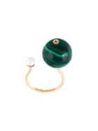 Delfina Delettrez 'stone Edge' Malachite, Sapphire And Pearl Ring