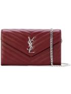 Saint Laurent - Monogram Envelope Bag - Women - Calf Leather - One Size, Pink/purple, Calf Leather