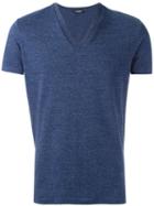 Dsquared2 Basic V-neck T-shirt, Men's, Size: Small, Blue, Cotton/spandex/elastane