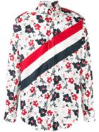 Thom Browne Striped Floral Shirt - Red