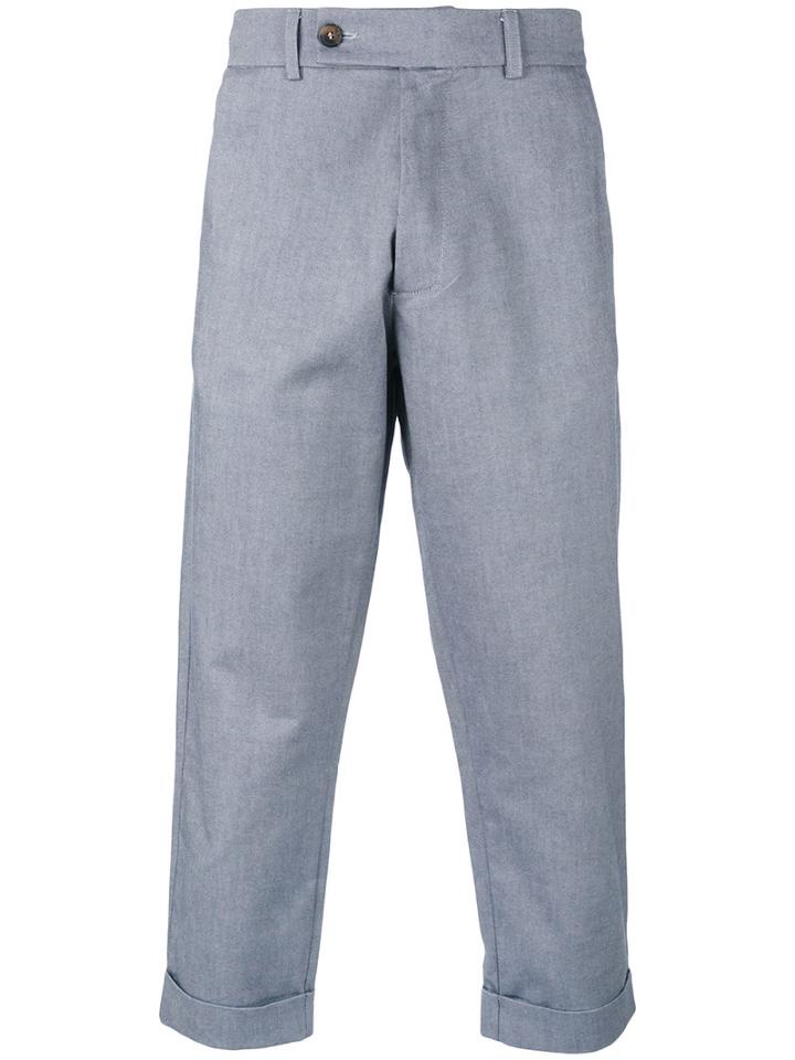 Société Anonyme - Cropped 60 Trousers - Men - Cotton - 50, Grey, Cotton