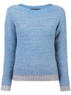 The Elder Statesman Textured Knit Sweater - Blue