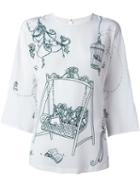 Dolce & Gabbana Printed Top, Women's, Size: 40, White, Silk