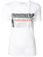 Calvin Klein Jeans Metallic Logo Printed T-shirt - White