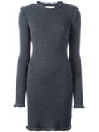 Michael Michael Kors Frayed Edge Knit Dress, Women's, Size: Large, Grey, Merino