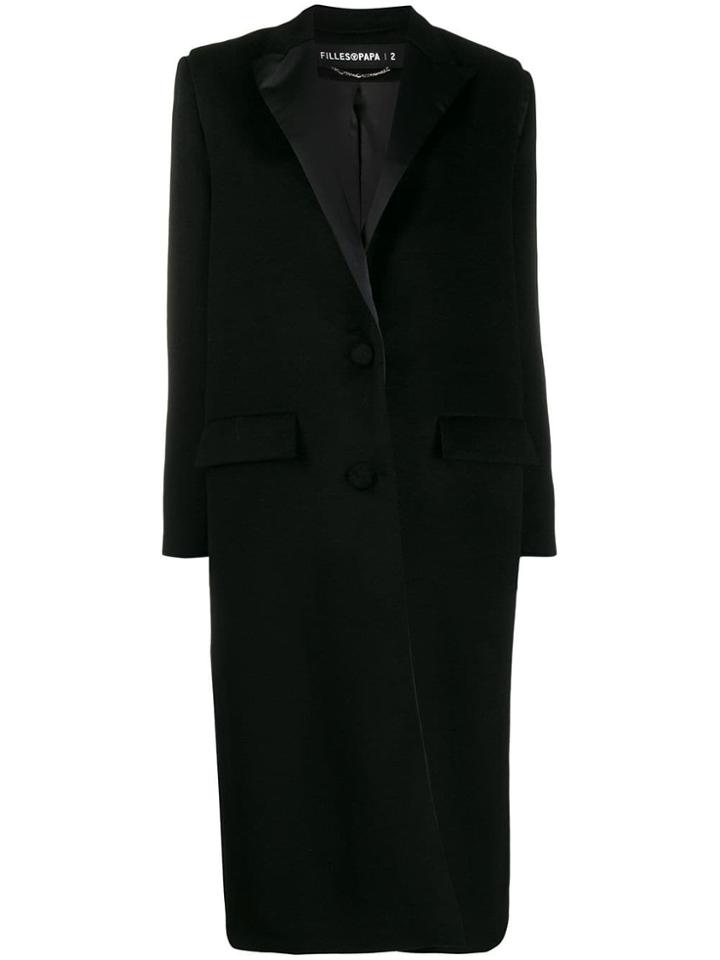Filles A Papa Satin-trimmed Coat - Black
