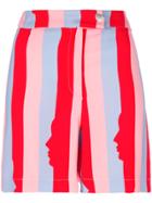 Vivetta Striped Fitted Shorts - Pink & Purple
