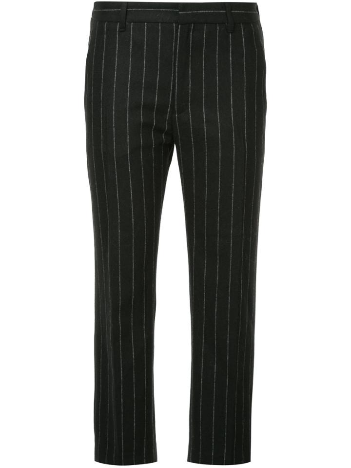 Hope Pinstripe Cropped Trousers - Black