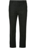 Hope Pinstripe Cropped Trousers - Black