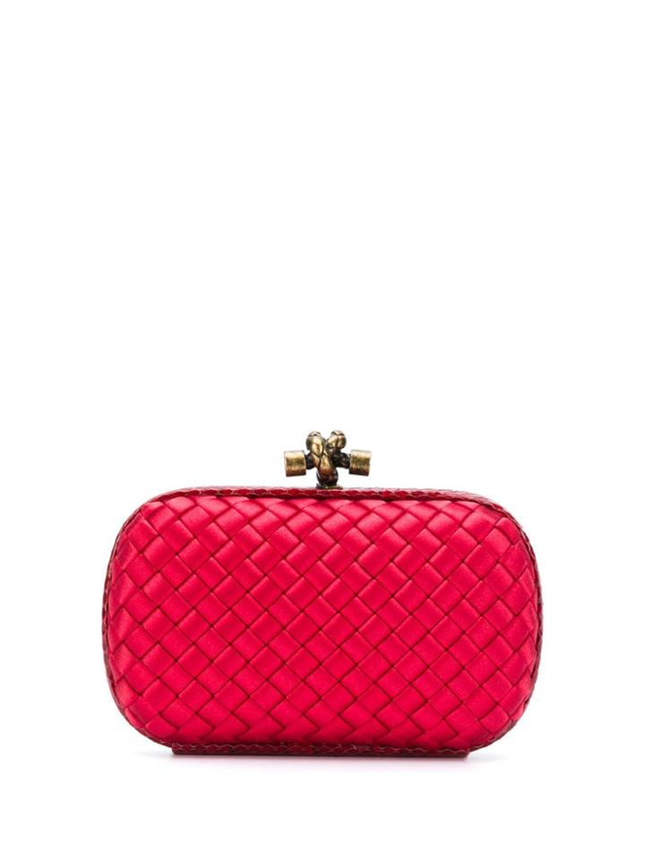 Bottega Veneta Knot Clutch Bag - Red