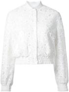 Huishan Zhang Macrame Lace Bomber Jacket - White