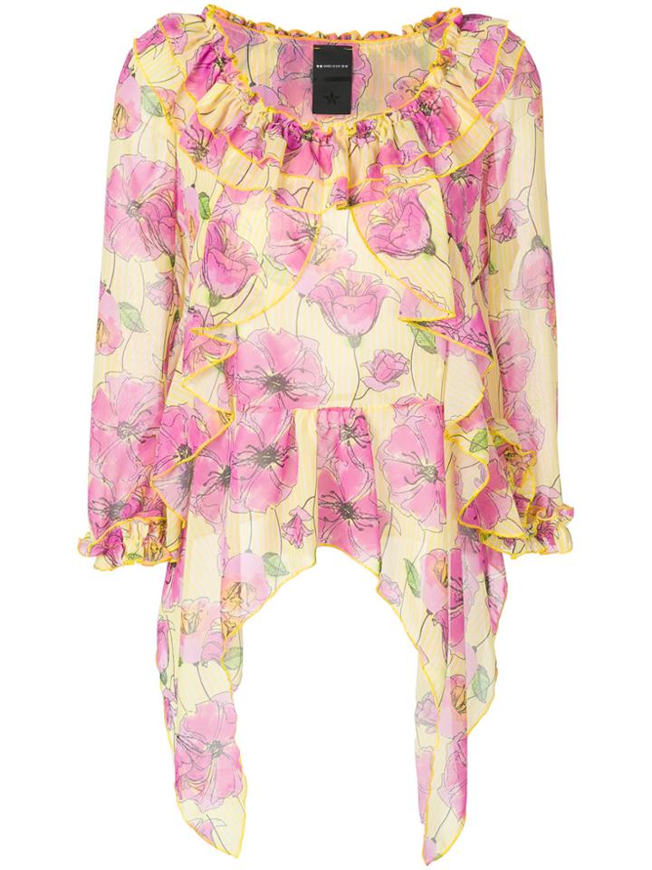 Marc Ellis Floral Print Blouse - Yellow & Orange