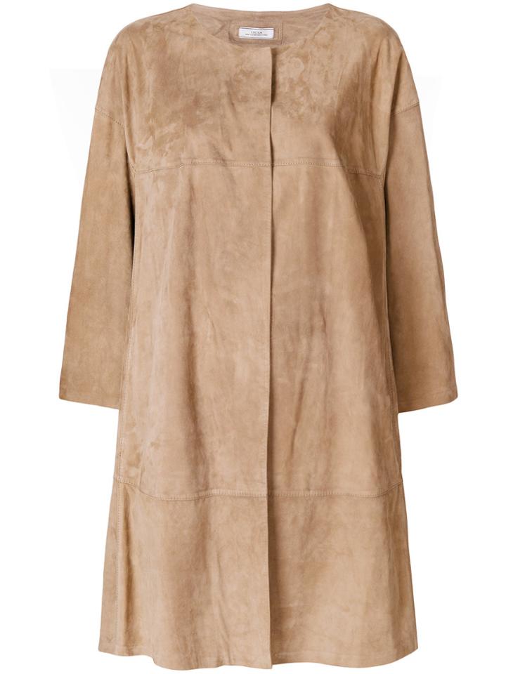 Desa 1972 Round Neck Coat - Nude & Neutrals