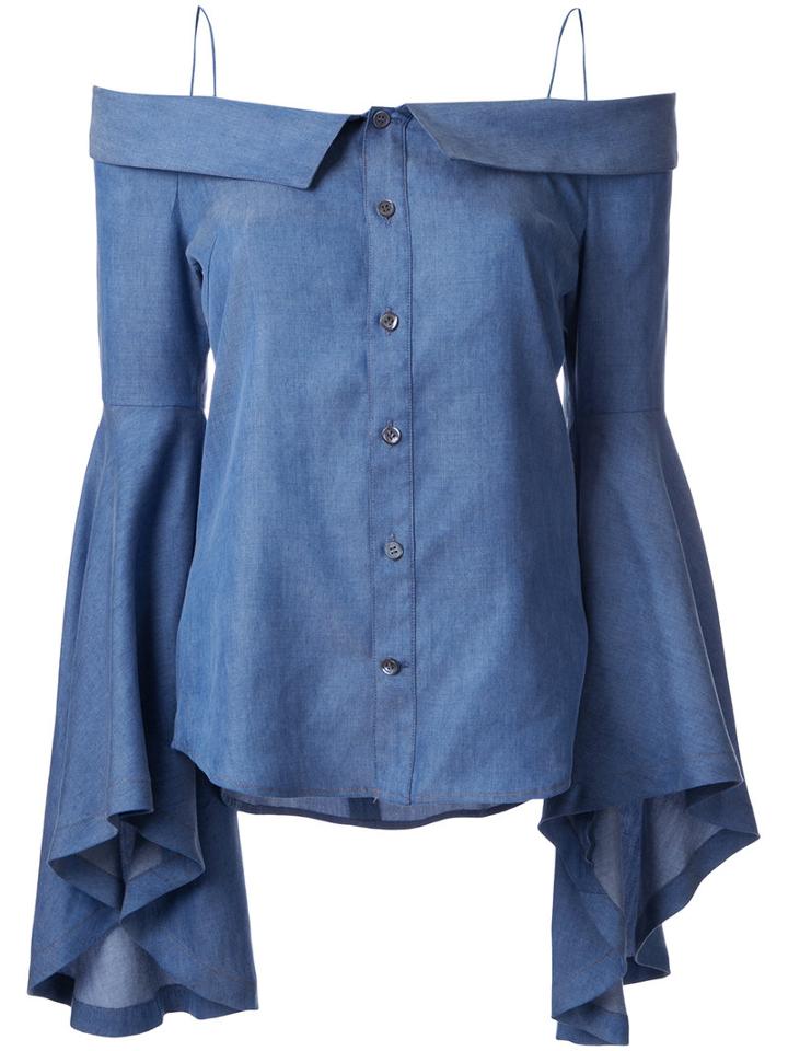 G.v.g.v. Denim Off-shoulders Blouse, Women's, Size: 36, Blue, Tencel