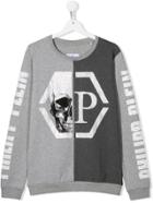 Philipp Plein Junior Teen Skull Embellished Sweatshirt - Grey