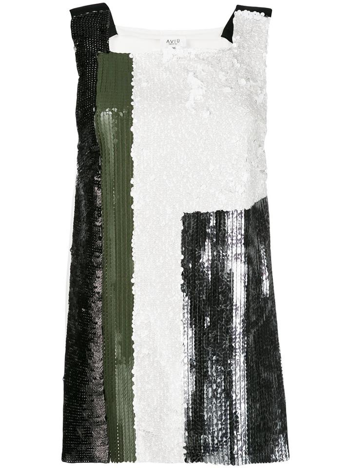 Aviù - Sequins Embellished Top - Women - Polyamide/polyester - 46, White, Polyamide/polyester