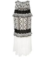 Sea Woven Embroidered Midi Dress - White
