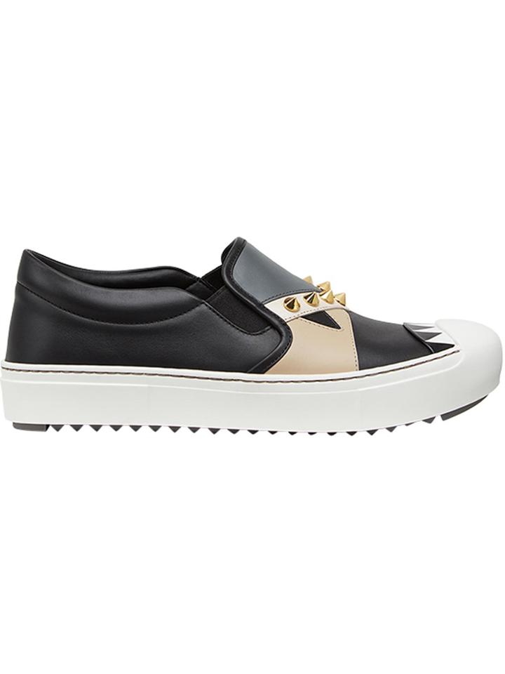 Fendi Studded Slip-on Sneakers - Black
