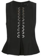 Alexander Wang Lace-up Peplum Top, Women's, Size: 4, Black, Polyester/polyurethane/spandex/elastane