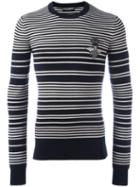 Dolce & Gabbana Striped Jumper, Men's, Size: 48, Blue, Cashmere/copper/glass/polyester