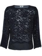 Sonia By Sonia Rykiel Front Open Lace Panel Blouse