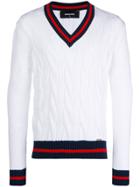 Dsquared2 Stripe-trimmed Jumper - White