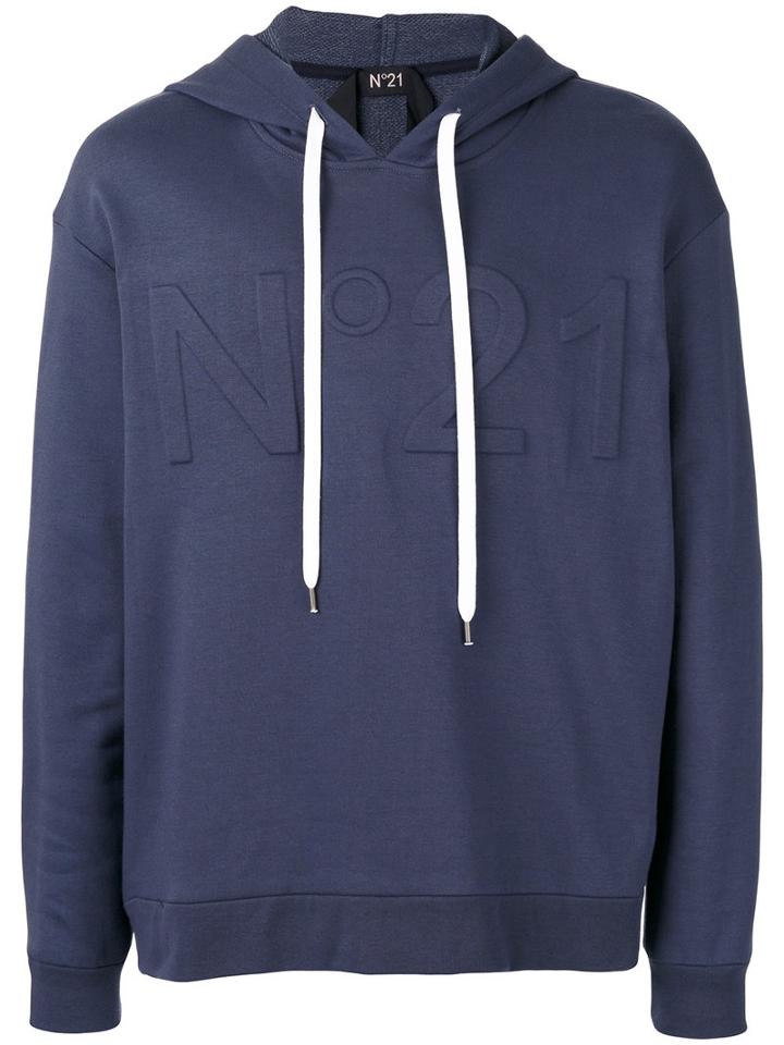 No21 - Logo Hoodie - Men - Cotton/polyamide - Xxl, Blue, Cotton/polyamide