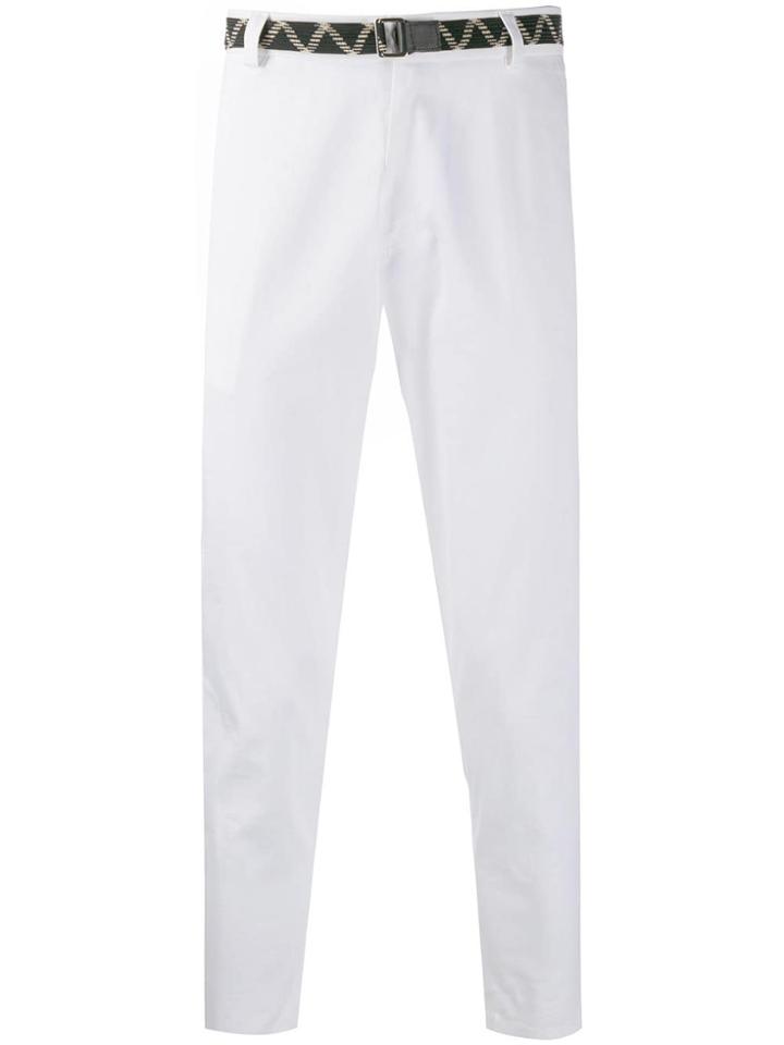 Low Brand Belted Straight-leg Trousers - White