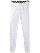 Low Brand Belted Straight-leg Trousers - White